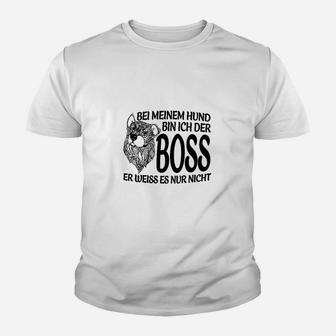 Bei Meinem Hund Bin Ich Der Boss Kinder T-Shirt - Seseable