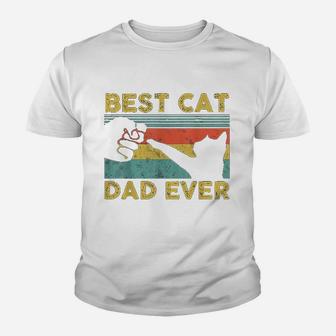Best Cat Dad Ever Funny Cat Daddy Father Vintage Gift Kid T-Shirt - Seseable