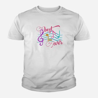 Best Dad Ever Music Notes Musical Papa Fathers Day Kid T-Shirt - Seseable