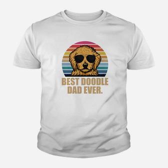 Best Doodle Dad Ever Shirt Vintage Retro Goldendoodle Dad Premium Kid T-Shirt - Seseable