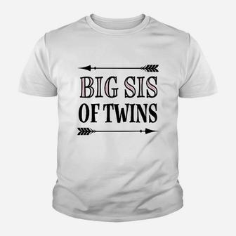 Big Sis Of Twins Sister Announcement Kid T-Shirt - Seseable
