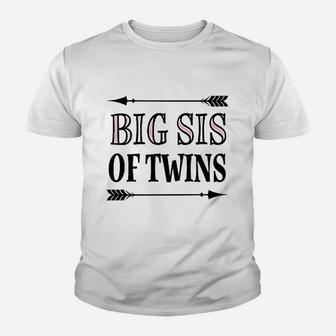Big Sis Of Twins Sister Announcement Toddler Kid T-Shirt - Seseable