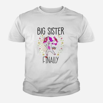 Big Sister Finally Unicorn To Be A Big Sister Again Kid T-Shirt - Seseable