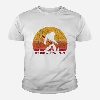 Bigfoot With Hot Dog Kid T-Shirt - Seseable