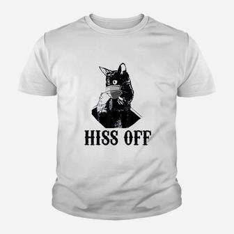 Black Cat Hiss Off Kid T-Shirt - Seseable