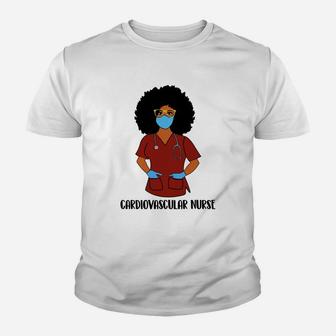 Black History Month Proud Cardiovascular Nurse Awesome Nursing Job Title Kid T-Shirt - Seseable