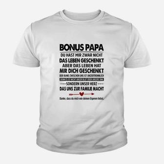 Bonus Papa Dankeschön Kinder Tshirt, Herzerwärmender Spruch Design - Seseable