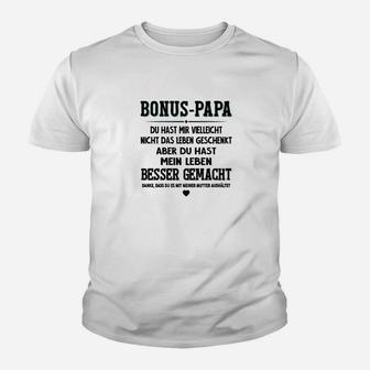 Bonus-Papa Wertschätzendes Spruch Kinder Tshirt, Liebevolle Botschaft - Seseable