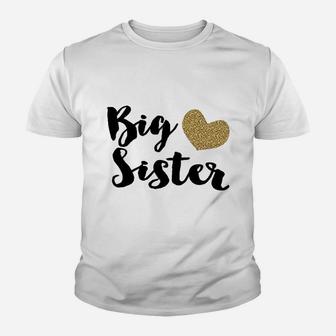 Bump And Beyond Designs Big Sister Gold Big Sister Kid T-Shirt - Seseable