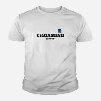 C12 Gaming Logo Kinder Tshirt Unisex Weiß, Esport-Team Fanbekleidung - Seseable