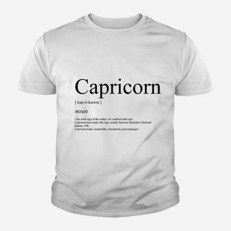 Capricorn Astrological Sign Definition Zodiac Kid T-Shirt - Seseable