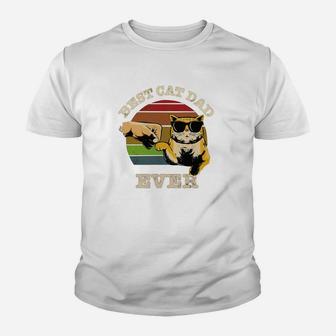 Cat Animal Dad Best Cat Dad Ever Kid T-Shirt - Seseable