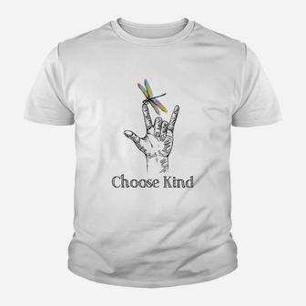 Choose Kind Dragonfly I Love You Asl Sign Language Deaf Kid T-Shirt - Seseable