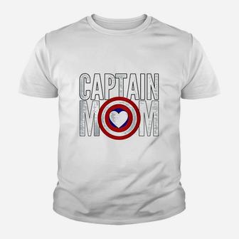 Christmas Gift For Mom Birthday Gift Captain Mom Superhero Kid T-Shirt - Seseable