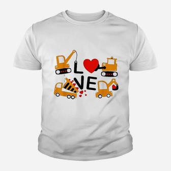 Construction Truck Valentines Day Of Lover Kids Kid T-Shirt - Seseable