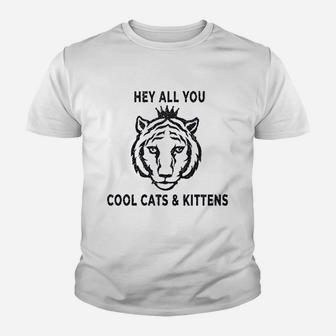 Cool Cats And Kittens Funny Tiger King Graphic Kid T-Shirt - Seseable