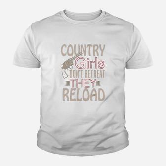 Country Girls Dont Retreat They Reload Kid T-Shirt - Seseable