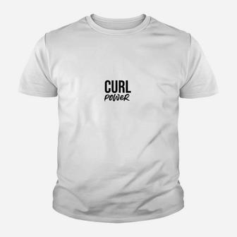 Curl Power Slogan Kinder Tshirt in Weiß, Locken Stärke Mode Tee - Seseable