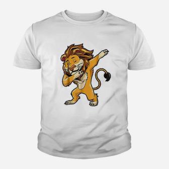 Dabbing Lion Meme Print Dab Cat Dance Kid T-Shirt - Seseable