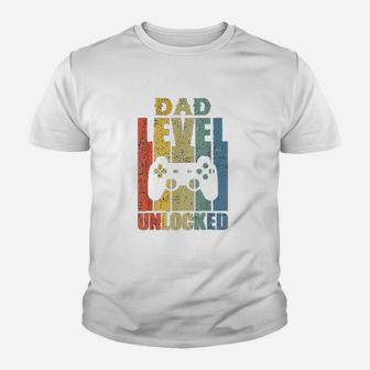Dad Level Unlocked Soon To Be Father Kid T-Shirt - Seseable