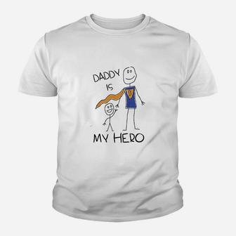 Daddy Is My Hero Kids Drawing Super Dad Kid T-Shirt - Seseable