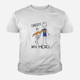 Daddy Is My Hero Super Dad, dad birthday gifts Kid T-Shirt - Seseable
