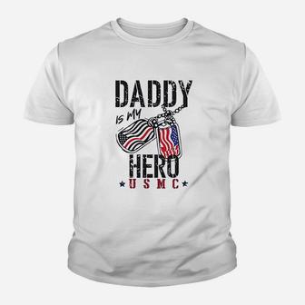 Daddy Is My Hero Us Military, dad birthday gifts Kid T-Shirt - Seseable