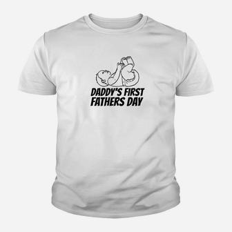 Daddys First Fathers Day Funny Dad Christmas Gift Kid T-Shirt - Seseable