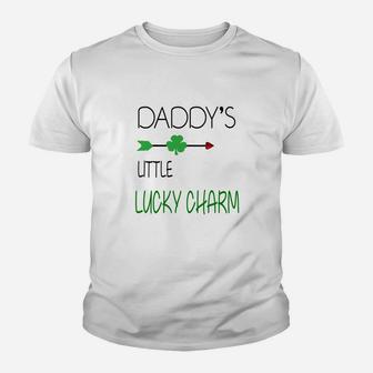 Daddys Little Lucky Charm Cute St Patricks Day Kids Kid T-Shirt - Seseable