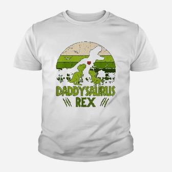 Daddysaurus Rex 2 Kids Sunset For Fathers Day Gift Kid T-Shirt - Seseable