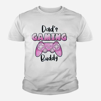 Dads Gaming Buddy Pink Controller Kid T-Shirt - Seseable