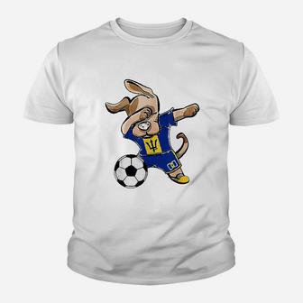 Dog Dabbing Soccers Kid T-Shirt - Seseable