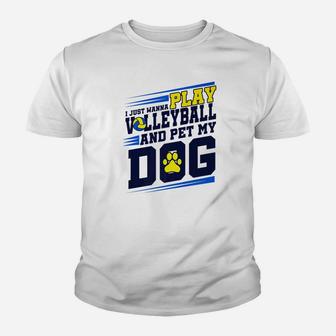 Dog Mom Dad Volleyball Funny Player Coach Gift Kid T-Shirt - Seseable