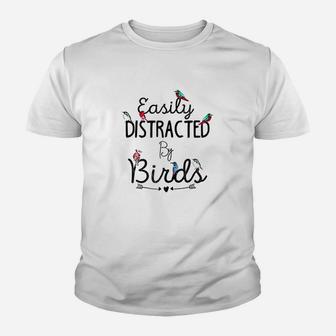 Easily Distracted By Birds Cute Birds Kid T-Shirt - Seseable