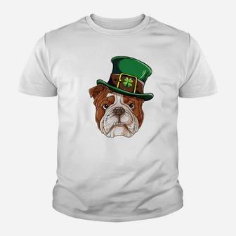 English Bulldog Leprechaun St Patricks Day Dog Gifts Kid T-Shirt - Seseable