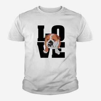 English Bulldog Love Shirt For Adults Kids Pet Moms Dads Kid T-Shirt - Seseable