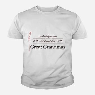 Excellent Grandmas Get Promoted To Great Grandmas Crewneck Kid T-Shirt - Seseable