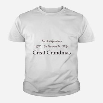 Excellent Grandmas Get Promoted To Great Grandmas Kid T-Shirt - Seseable