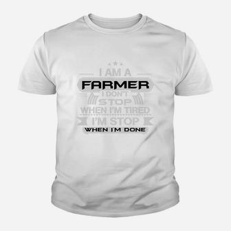 Farmer Shirt Im A Farmer I Dont Stop Proud Chemist Gift Kid T-Shirt - Seseable