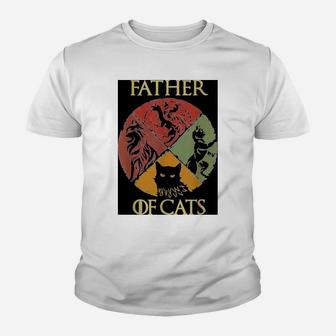 Father Of Cats Daddy Day, best christmas gifts for dad Kid T-Shirt - Seseable