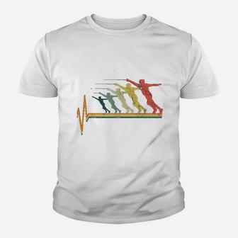 Fencing Vintage Heartbeat Kid T-Shirt - Seseable