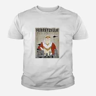 Ferretzilla Vintage Funny Ferret Kid T-Shirt - Seseable