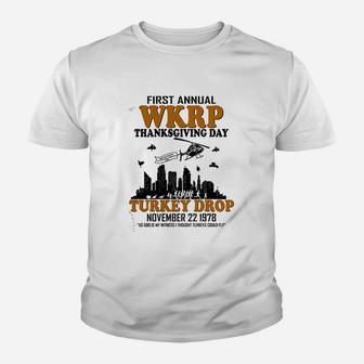 First Annual Wkrp Thanksgiving Day Turkey Drop Vintage Kid T-Shirt - Seseable