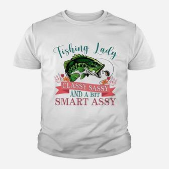 Fishing Lady Classy Sassy And A Bit Smart Assy Youth T-shirt - Seseable