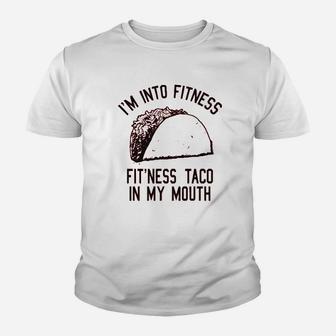Fitness Taco Funny Gym Cool Humor Graphic Muscle Youth T-shirt - Seseable