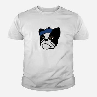 French Bulldog Funny French Beret Frenchie Bulldogs Kid T-Shirt - Seseable