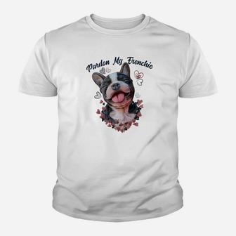 French Bulldog Gifts Pardon My Frenchie Kid T-Shirt - Seseable