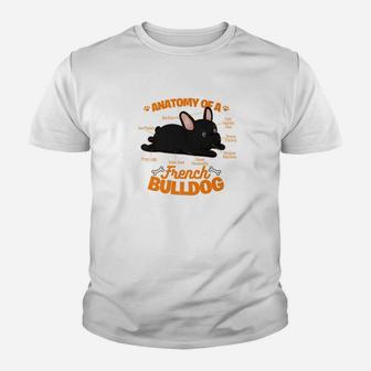 French Bulldog Graphic Anatomy Of A French Bulldog Kid T-Shirt - Seseable