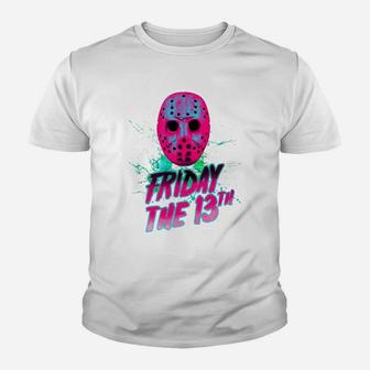 Friday The 13th Neon V Kid T-Shirt - Seseable