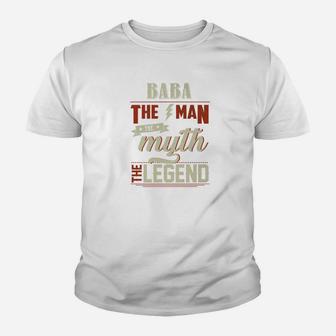 Funny Fathers Day Gifts Grandpa Baba The Man Myth Legend Premium Kid T-Shirt - Seseable